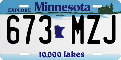 MN license plate 673MZJ