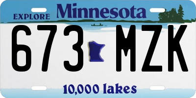 MN license plate 673MZK