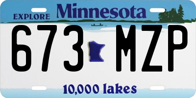 MN license plate 673MZP