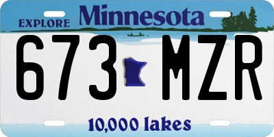 MN license plate 673MZR