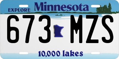 MN license plate 673MZS