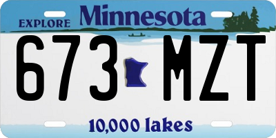 MN license plate 673MZT