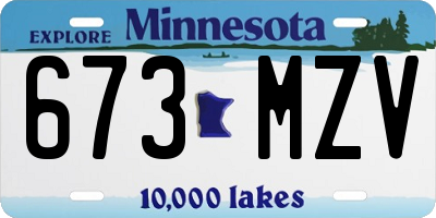 MN license plate 673MZV
