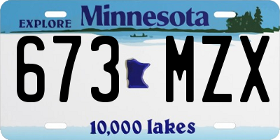 MN license plate 673MZX