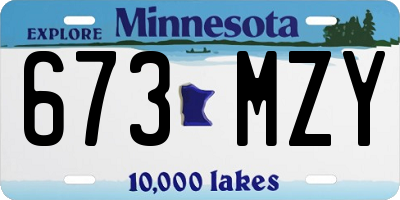 MN license plate 673MZY