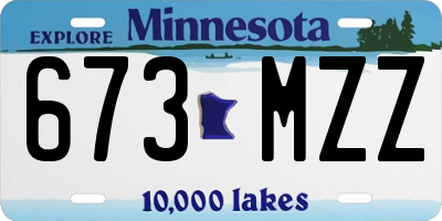 MN license plate 673MZZ
