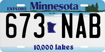 MN license plate 673NAB