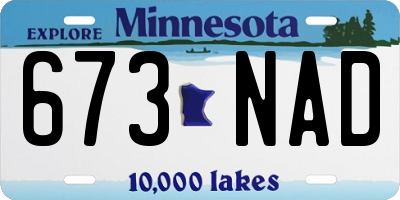 MN license plate 673NAD