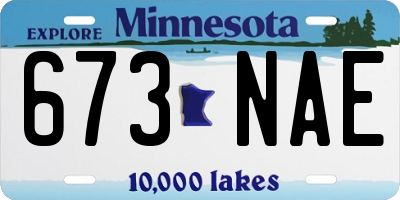 MN license plate 673NAE