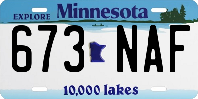 MN license plate 673NAF