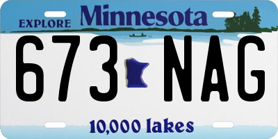MN license plate 673NAG