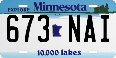 MN license plate 673NAI