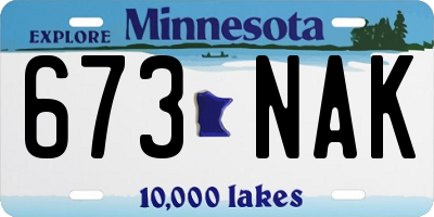 MN license plate 673NAK
