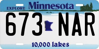 MN license plate 673NAR
