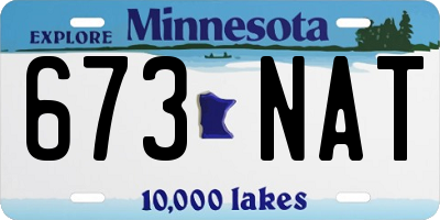 MN license plate 673NAT