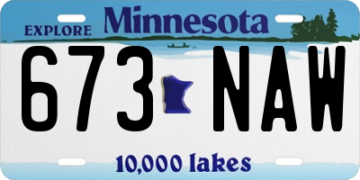 MN license plate 673NAW