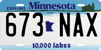 MN license plate 673NAX