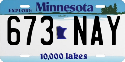 MN license plate 673NAY