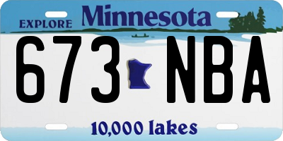 MN license plate 673NBA