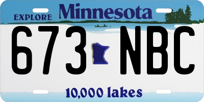 MN license plate 673NBC