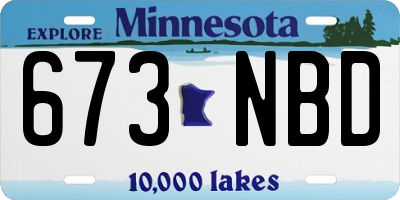 MN license plate 673NBD