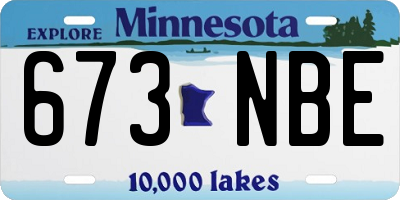 MN license plate 673NBE