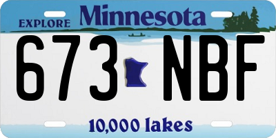 MN license plate 673NBF