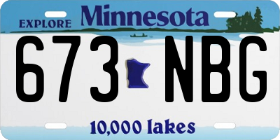 MN license plate 673NBG