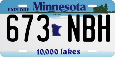 MN license plate 673NBH