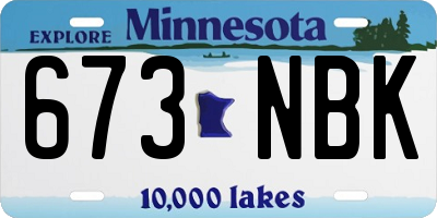 MN license plate 673NBK