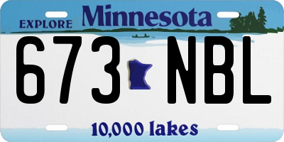 MN license plate 673NBL