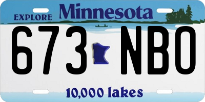 MN license plate 673NBO