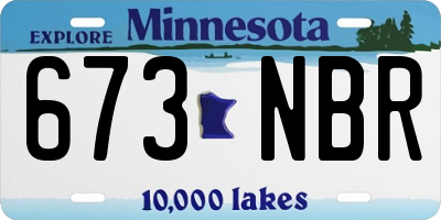 MN license plate 673NBR