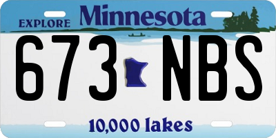 MN license plate 673NBS
