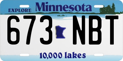 MN license plate 673NBT