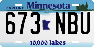 MN license plate 673NBU