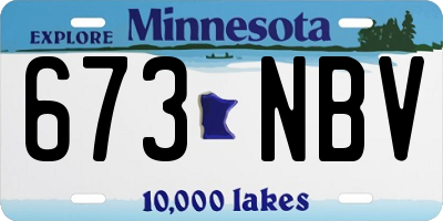 MN license plate 673NBV