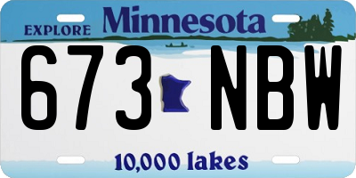 MN license plate 673NBW