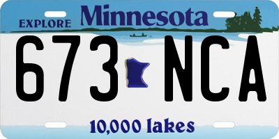MN license plate 673NCA