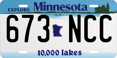 MN license plate 673NCC