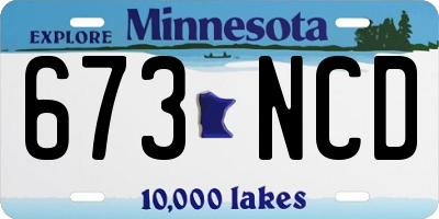 MN license plate 673NCD