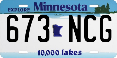 MN license plate 673NCG
