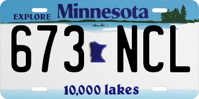 MN license plate 673NCL