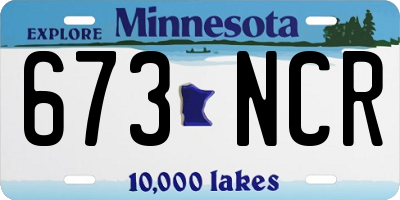 MN license plate 673NCR