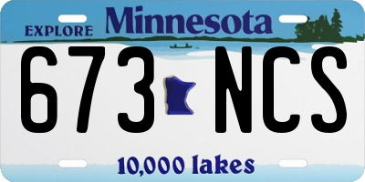 MN license plate 673NCS