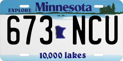 MN license plate 673NCU