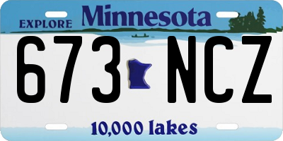 MN license plate 673NCZ