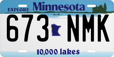 MN license plate 673NMK