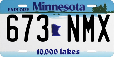 MN license plate 673NMX