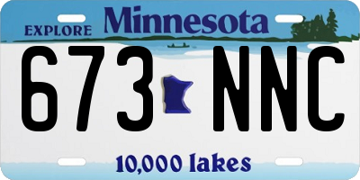 MN license plate 673NNC